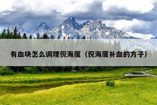 有血块怎么调理倪海厦（倪海厦补血的方子）