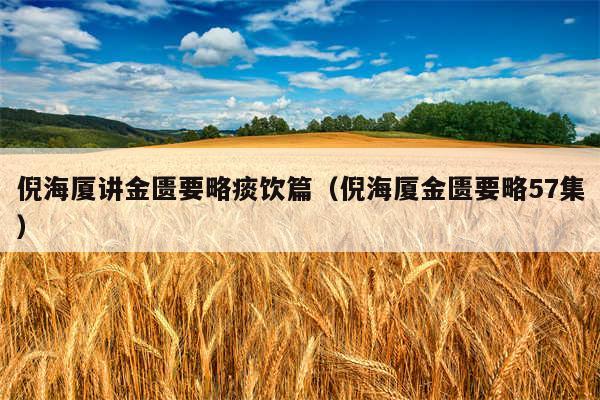 倪海厦讲金匮要略痰饮篇（倪海厦金匮要略57集）