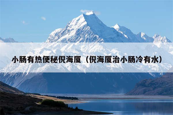 小肠有热便秘倪海厦（倪海厦治小肠冷有水）
