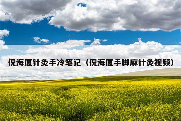 倪海厦针灸手冷笔记（倪海厦手脚麻针灸视频）