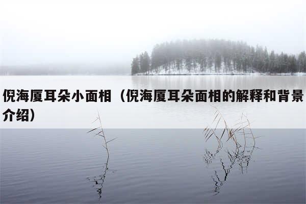 倪海厦耳朵小面相（倪海厦耳朵面相的解释和背景介绍）
