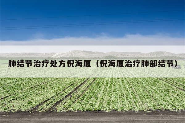 肺结节治疗处方倪海厦（倪海厦治疗肺部结节）
