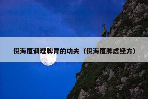 倪海厦调理脾胃的功夫（倪海厦脾虚经方）