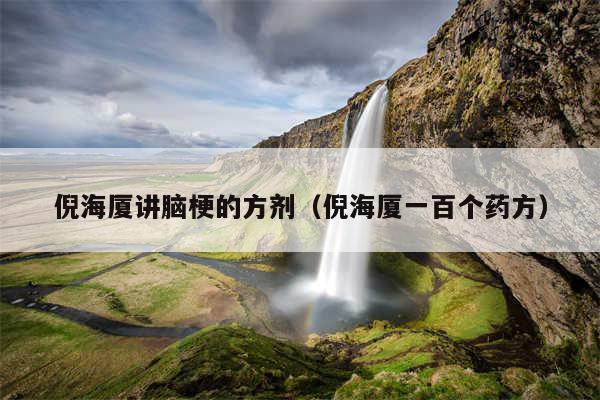 倪海厦讲脑梗的方剂（倪海厦一百个药方）