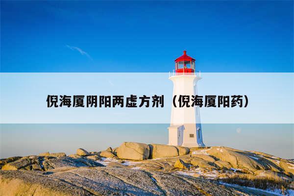 倪海厦阴阳两虚方剂（倪海厦阳药）