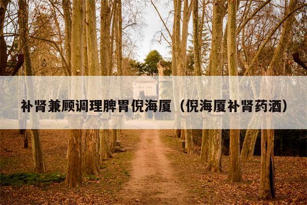 补肾兼顾调理脾胃倪海厦（倪海厦补肾药酒）