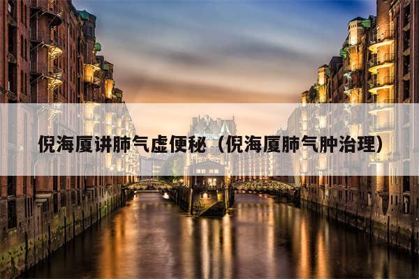 倪海厦讲肺气虚便秘（倪海厦肺气肿治理）