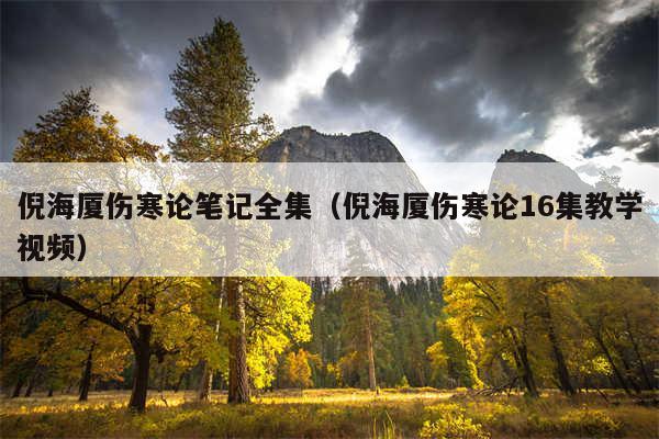 倪海厦伤寒论笔记全集（倪海厦伤寒论16集教学视频）