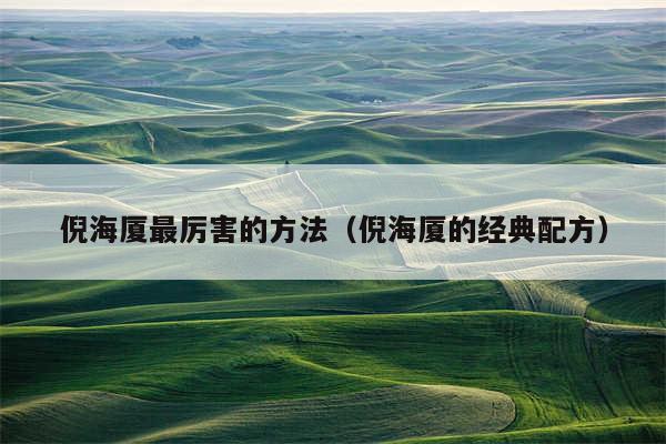 倪海厦最厉害的方法（倪海厦的经典配方）