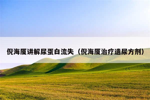 倪海厦讲解尿蛋白流失（倪海厦治疗遗尿方剂）