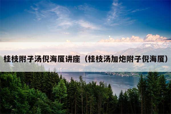 桂枝附子汤倪海厦讲座（桂枝汤加炮附子倪海厦）