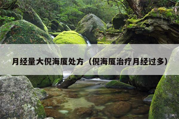 月经量大倪海厦处方（倪海厦治疗月经过多）