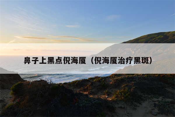 鼻子上黑点倪海厦（倪海厦治疗黑斑）