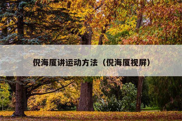 倪海厦讲运动方法（倪海厦视屏）