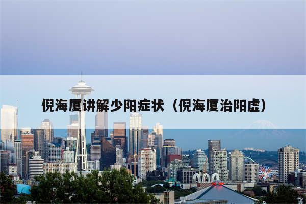 倪海厦讲解少阳症状（倪海厦治阳虚）