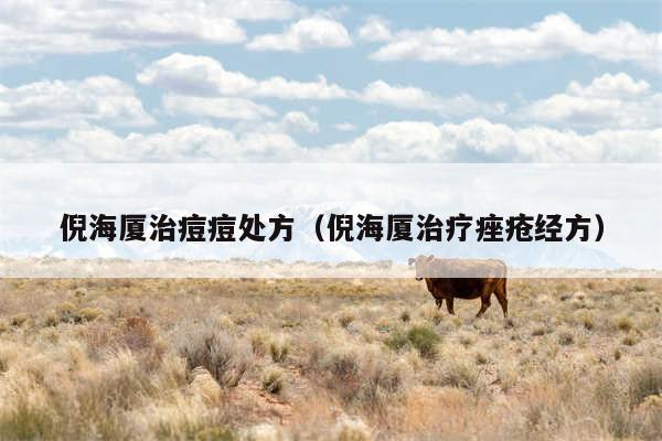 倪海厦治痘痘处方（倪海厦治疗痤疮经方）