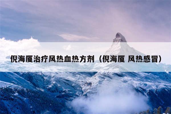 倪海厦治疗风热血热方剂（倪海厦 风热感冒）