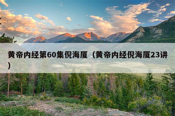 黄帝内经第60集倪海厦（黄帝内经倪海厦23讲）