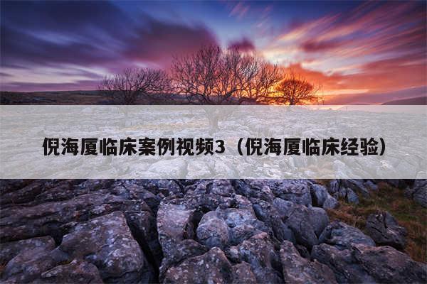 倪海厦临床案例视频3（倪海厦临床经验）