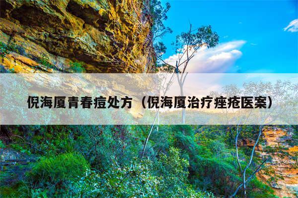 倪海厦青春痘处方（倪海厦治疗痤疮医案）