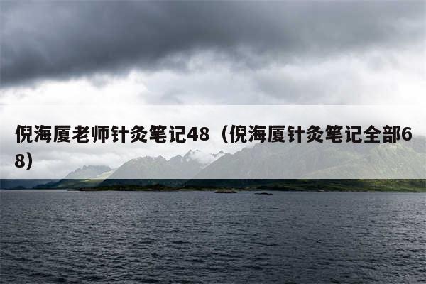 倪海厦老师针灸笔记48(倪海厦针灸笔记全部68)
