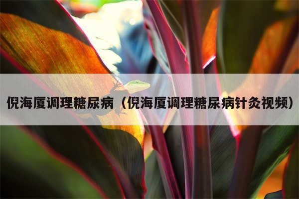 倪海厦调理糖尿病（倪海厦调理糖尿病针灸视频）