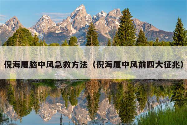 倪海厦脑中风急救方法（倪海厦中风前四大征兆）