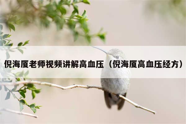 倪海厦老师视频讲解高血压（倪海厦高血压经方）