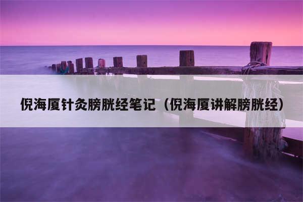 倪海厦针灸膀胱经笔记（倪海厦讲解膀胱经）