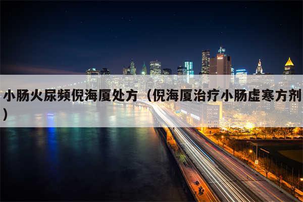 小肠火尿频倪海厦处方（倪海厦治疗小肠虚寒方剂）
