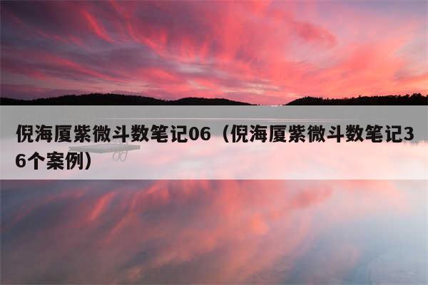 倪海厦紫微斗数笔记06（倪海厦紫微斗数笔记36个案例）