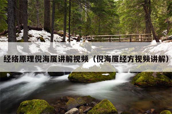 经络原理倪海厦讲解视频（倪海厦经方视频讲解）