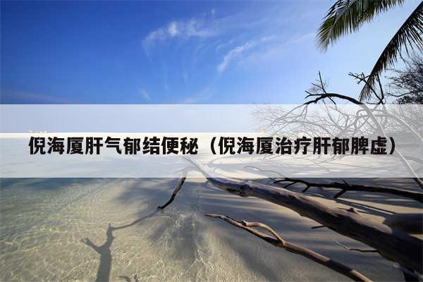 倪海厦肝气郁结便秘（倪海厦治疗肝郁脾虚）