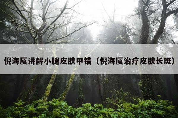 倪海厦讲解小腿皮肤甲错（倪海厦治疗皮肤长斑）
