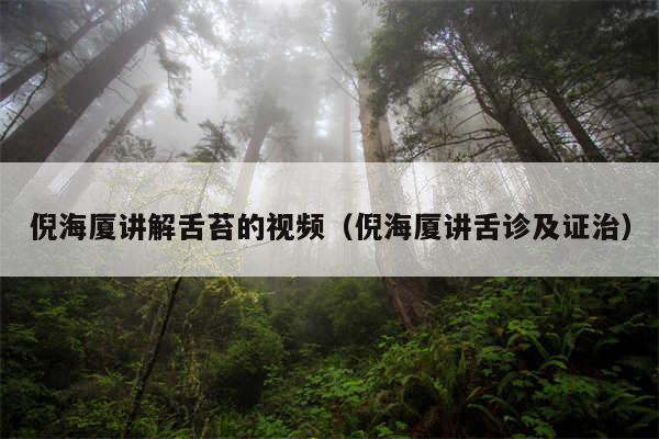 倪海厦讲解舌苔的视频(倪海厦讲舌诊及证治)