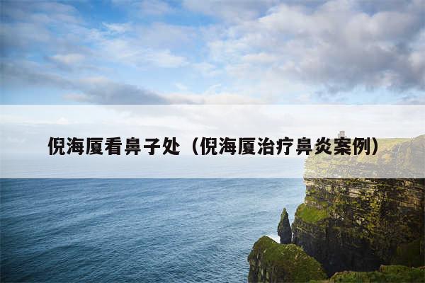 倪海厦看鼻子处(倪海厦治疗鼻炎案例)