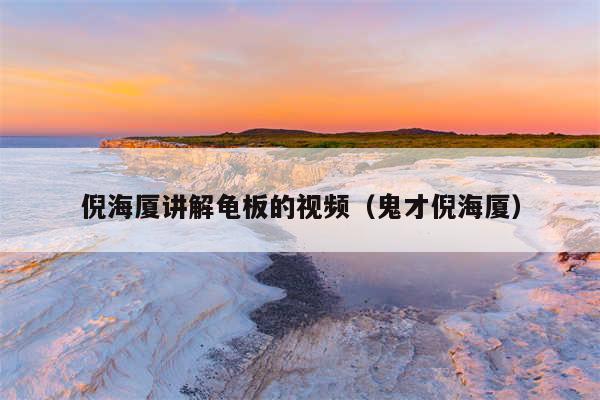 倪海厦讲解龟板的视频(鬼才倪海厦)