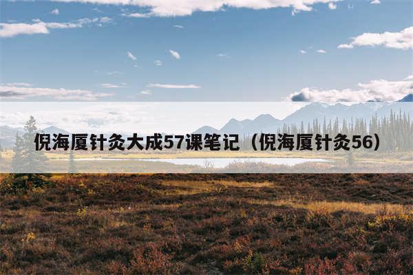 倪海厦针灸大成57课笔记（倪海厦针灸56）