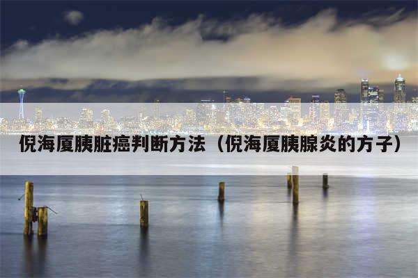 倪海厦胰脏癌判断方法(倪海厦胰腺炎的方子)