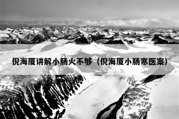 倪海厦讲解小肠火不够（倪海厦小肠寒医案）