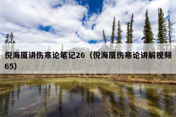 倪海厦讲伤寒论笔记26(倪海厦伤寒论讲解视频65)