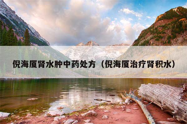 倪海厦肾水肿中药处方(倪海厦治疗肾积水)