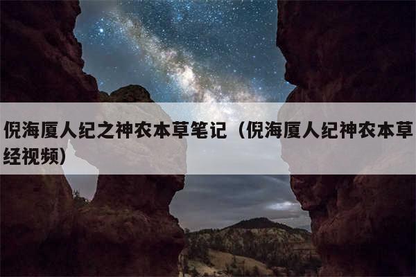 倪海厦人纪之神农本草笔记（倪海厦人纪神农本草经视频）