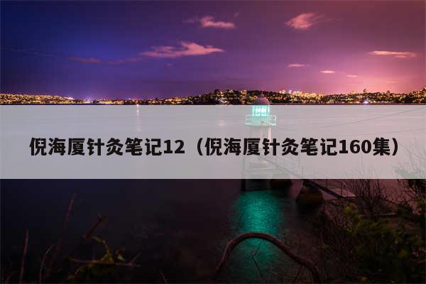 倪海厦针灸笔记12(倪海厦针灸笔记160集)