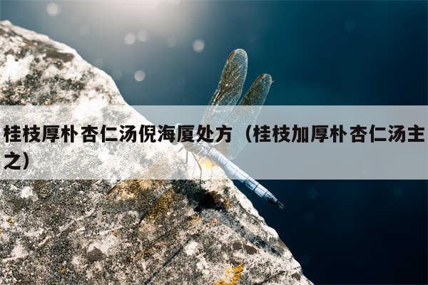 桂枝厚朴杏仁汤倪海厦处方(桂枝加厚朴杏仁汤主之)