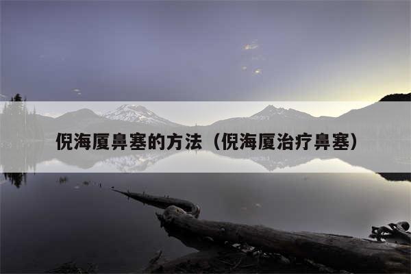 倪海厦鼻塞的方法(倪海厦治疗鼻塞)