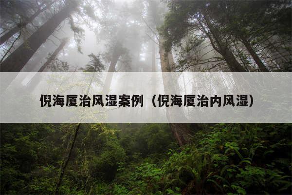 倪海厦治风湿案例(倪海厦治内风湿)