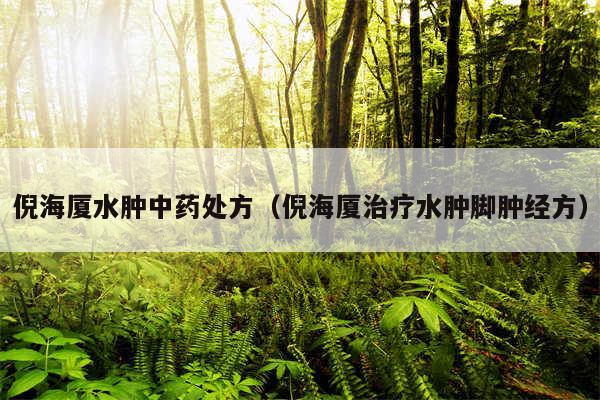 倪海厦水肿中药处方(倪海厦治疗水肿脚肿经方)