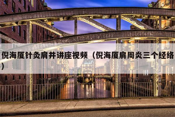 倪海厦针灸肩井讲座视频(倪海厦肩周炎三个经络)