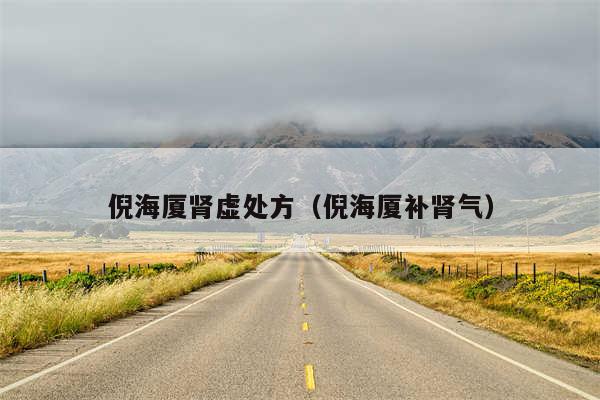 倪海厦肾虚处方(倪海厦补肾气)